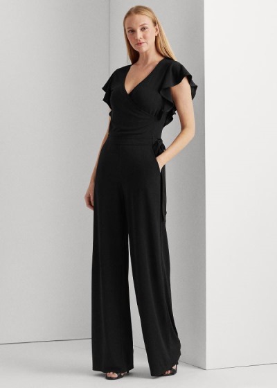 Ralph Lauren Wrap-Style Jersey Jumpsuit Dame Danmark (LHWOD3574)